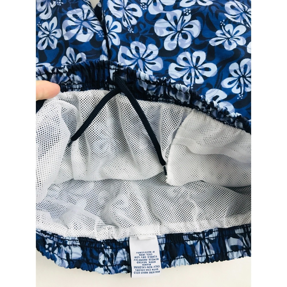 Old Navy Shorts Women's Size Small Navy Blue Floral Swim Trunks Lined Drawstring - Picture 3 of 7